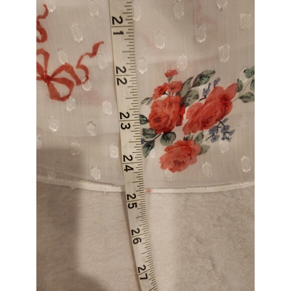 Rachel Zoe Shirt Blouse White Floral Rose Tie Up Sheer With Liner - Picture 8 of 11